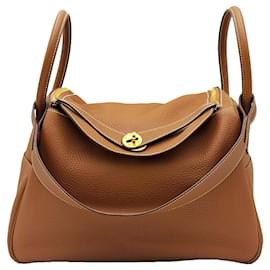 Hermès Lindy 34 Schultertasche Goldbraun