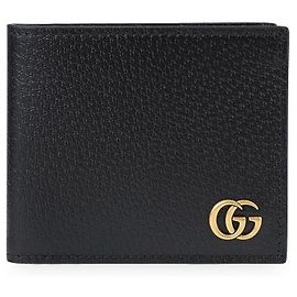 Gucci Carteira de couro GG Marmont para homem (Black)