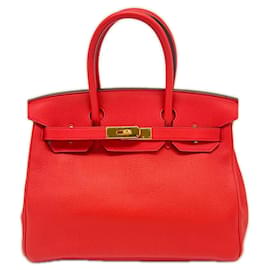 Hermès HERMES Dogo Birkin 30 Rouge Casaque Handtasche
