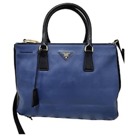 Borsa Tote Prada Saffiano Lux Medium Galleria Blu/Nero