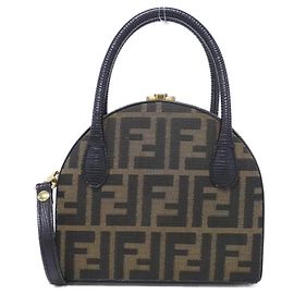 Borsa a mano Fendi in tela marrone