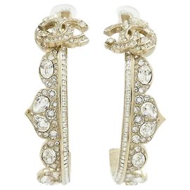 Orecchini a clip Chanel Clear and Gold