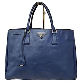 Borsa Tote PRADA Galleria Double-Zip Large in pelle Saffiano Lux Blu