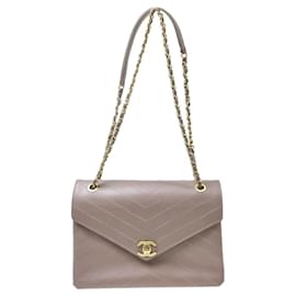 Chanel Envelope Compartment Flap Chevron Calfskin Medium