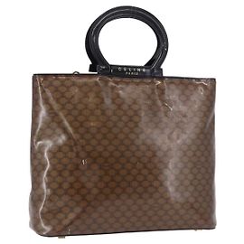 Céline Borsa a mano CELINE Macadam Canvas Vinyl Brown Gold Auth 195746