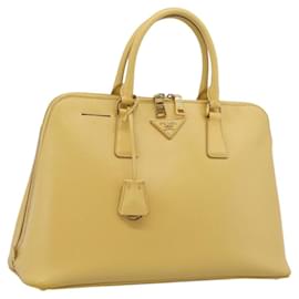 Borsa PRADA in pelle Safiano Yellow Gold Auth mr2835V