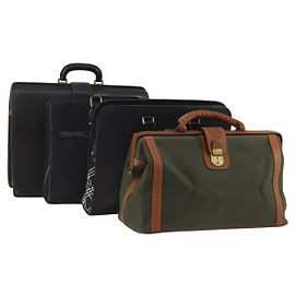 Borsa da lavoro BURBERRY in pelle e tela set da 4 Khaki Black Auth 190008