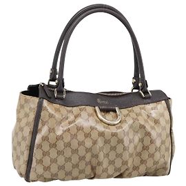 Borsa GUCCI GG Crystal Coated Canvas Outlet Beige Gold 327787 Auth ep15785
