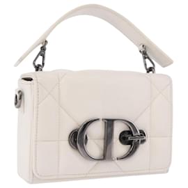 Bolsa de ombro Christian Dior Cannage Dior Calo em couro 2way branca autêntica 196365A