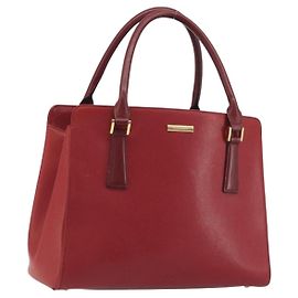 Borsa a mano BURBERRY in pelle rossa e oro Auth 196605