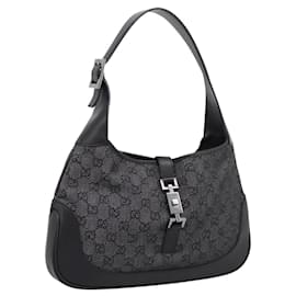 Borsa a tracolla GUCCI GG Canvas Jackie Nero Argento 00963 Auth am12328V - Gucci