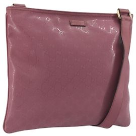 Borsa a tracolla GUCCI GG Implementation PVC Pelle Viola Oro 201446 Auth 198663A
