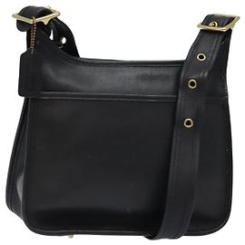 Borsa a tracolla Coach in pelle nera e oro Auth am8902