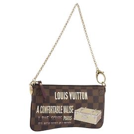 LOUIS VUITTON Damier Ebene Pochette Mira MM Pouch N63091 LV Auth 195958V
