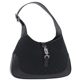 Borsa a tracolla GUCCI GG Canvas Jackie Nero Argento 001 3306 2684 Auth am12397V