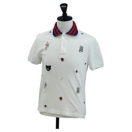 Polo GUCCI Camiseta de manga corta de algodón S Blanco Auth 196745M - Gucci