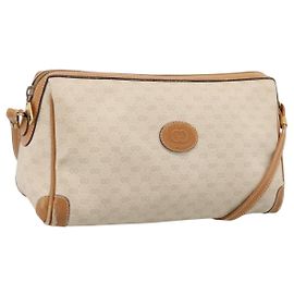 Borsa a tracolla GUCCI Micro GG Supreme PVC Ivory Gold 007 32 0042 Auth BA15195