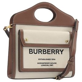 Sac à bandoulière BURBERRY Canvas 2way Brown Gold Auth mr2830V