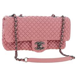 Borsa a tracolla CHANEL Matelasse Dallas Chain in pelle d'agnello Rosa Argento CC Auth 196321V
