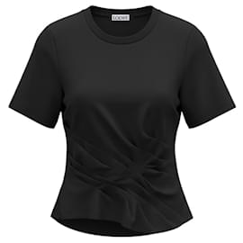 Top de algodón retorcido negro Loewe