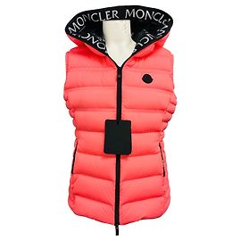 Colete de Penas com Capuz Moncler Pink Aliterse