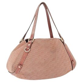 GUCCI GuccissimaGG Abby Sookie Tote Bag Suede Pink Gold Tone 130736 Auth 198365
