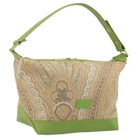 ETRO Hand Bag PVC Canvas Beige Gold Auth 196941A - Etro