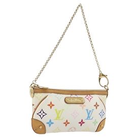 LOUIS VUITTON Monogram Multicolor Pochette Mira MM White M60096 LV Auth 196035V