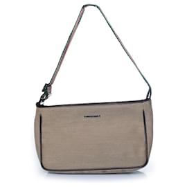 Gucci, borsa piccola in canvas beige con webbing