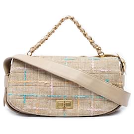 Sac Mademoiselle Chanel Chocolate Bar en tweed beige