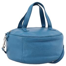 Borsa BALENCIAGA Air Hobo in pelle 2way Blu Argento 466844 Auth ka5712A