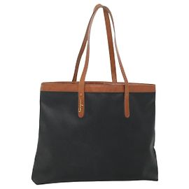 Bolso Tote Salvatore Ferragamo PVC Cuero Negro Oro Auth ar13392