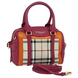 Borsa a Mano BURBERRY Nova Check Canvas 2way Beige Gold Auth 118645V