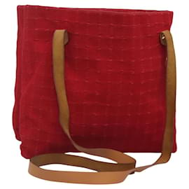 Hermès Borsa a tracolla HERMES Amedaba Cabas Do Canvas Rossa Auth bs26182