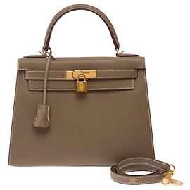 Hermès Borsa HERMES Kelly 28 in Pelle Étoupe - 103811