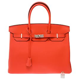 mala HERMES Birkin 35 em Couro Laranja - 103819 - Hermès