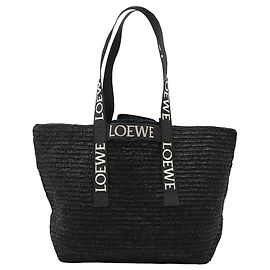 Shopper tote LOEWE in rafia nera