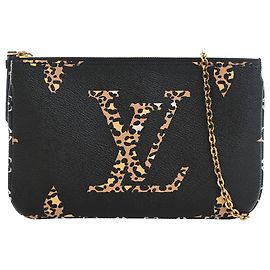 Borsa a tracolla Louis Vuitton Monogram Giant Jungle Double Zip Pochette Nera