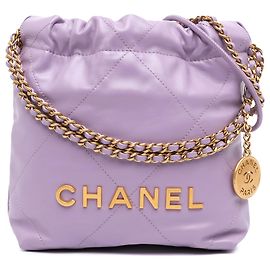 Borsa Chanel Mini 22 in vitello lucido viola