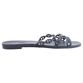 Sandali in gomma Hermès Rivage in Nero 181169Z, Taglia EU 39