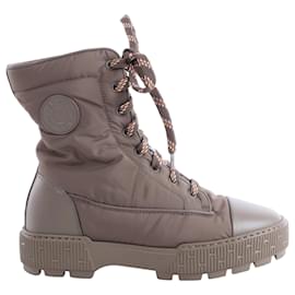 Stivaletti Hermès Fresh in nylon e pelle, Greige, Taglia EU 38