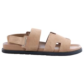 Sandales Hermès Genius en daim marron 191383Z, Taille EU 45