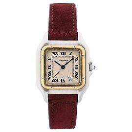 Relógio Cartier Panthère W25028B6 187949007444 SS×YG QZ com mostrador bege