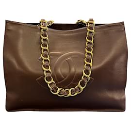 Tote de corrente Chanel CC em pele de cordeiro 1994