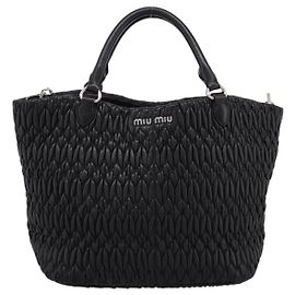 Borsa Shopper Miu Miu Matelassé in Pelle Large