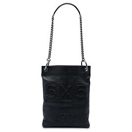 Chanel Oser Sans Poser CC Messenger Bag Satchel aus schwarzem Kalbleder