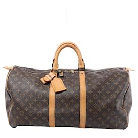 Louis Vuitton Keepall 55 Monogram Canvas Travel Bag in Brown M41424