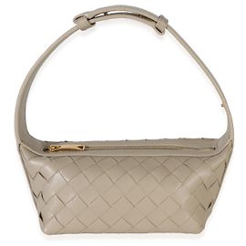 Bottega Veneta Mini Wallace Top Handle in Nappa Intrecciato Beige