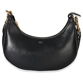 Celine Ava Strap Tasche Medium aus glattem schwarzem Kalbsleder - Céline