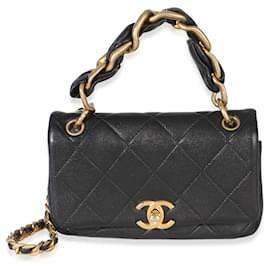 Borsa Chanel Small Chain Is More Flap Bag in pelle d'agnello matelassé nera